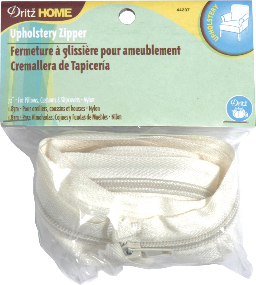 Dritz Home 44237 - Cierre de Nailon para tapicería, 72 Pulgadas, Color Crema