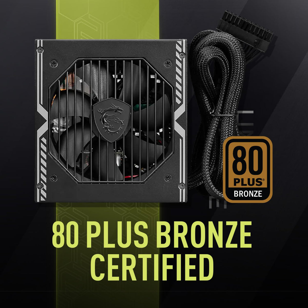 MSI mag A650BE Fuente de alimentación para Juegos - 80 Plus Bronze Certified 650W - Semi-Modular - Fuente ATX de bajo Ruido