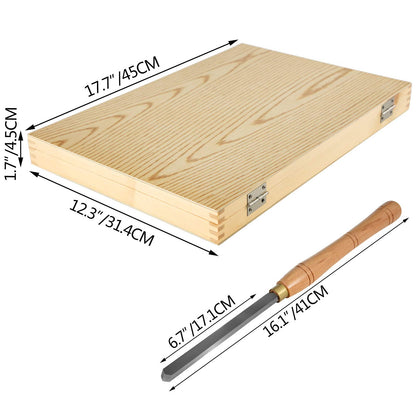 VEVOR Herramientas de Torno Madera gubias para tallar madera Acero de Alta Velocidad 8 Cinceles para Tornear Madera Gubias para Tallar Madera Ampliamente 45 x 32 x 4,2 cm torno para madera