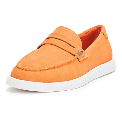 Zapatillas Lacoste Cochet de Gamuza para Hombre - 27.5 cm - naranja y blanco