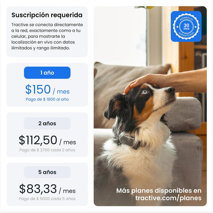 Tractive Rastreador GPS para Mascotas | GPS para Perro Inteligente con Valla Virtual | Monitoreo de Frecuencia Cardíaca y Respiratoria | Detección de Ladridos | Se Acopla al Collar (Menta)