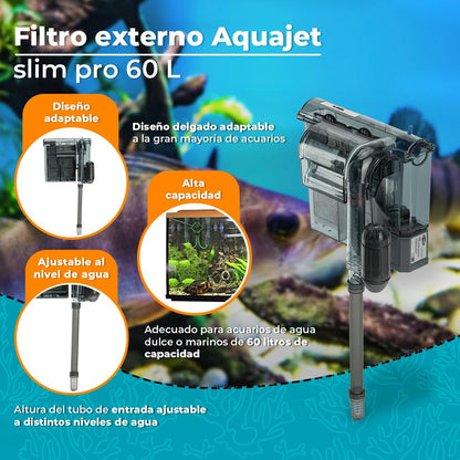 Fancy Pets Lomas Aquajet Slim Pro Filtro Externo para 60 litros para Acuarios y Peceras