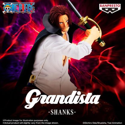 Banpresto - One Piece Shanks Grandista Figura de colección 8.7 Pulgadas - Estatuilla Anime con Espada, Pose dinámica y Acabado Premium para exhibición