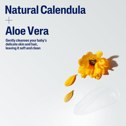 Champú y Gel de baño para bebés Cetaphil con caléndula orgánica, sin desgarros, hipoalergénico, Ideal para Uso Diario, Probado por dermatólogos, 7.8 oz