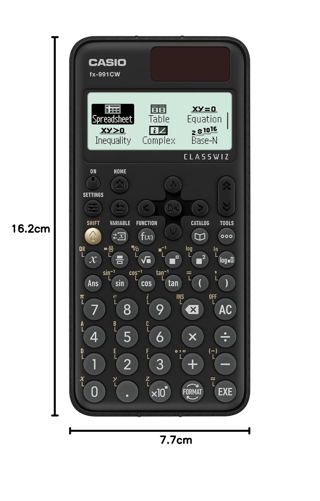 Casio Calculadora Científica fx-991CW ClassWiz, Color Negro, +540 Funciones, Solar y Batería, Nivel Preparatoria y Universidad
