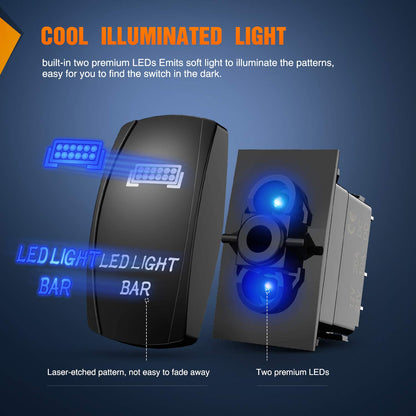 Nilight - Barra de luz LED de 18 W, Luces Todoterreno, 12 V, 5 Pines, Kit de arnés de cableado, 2 años de garantía, Transparente, Color Blanco