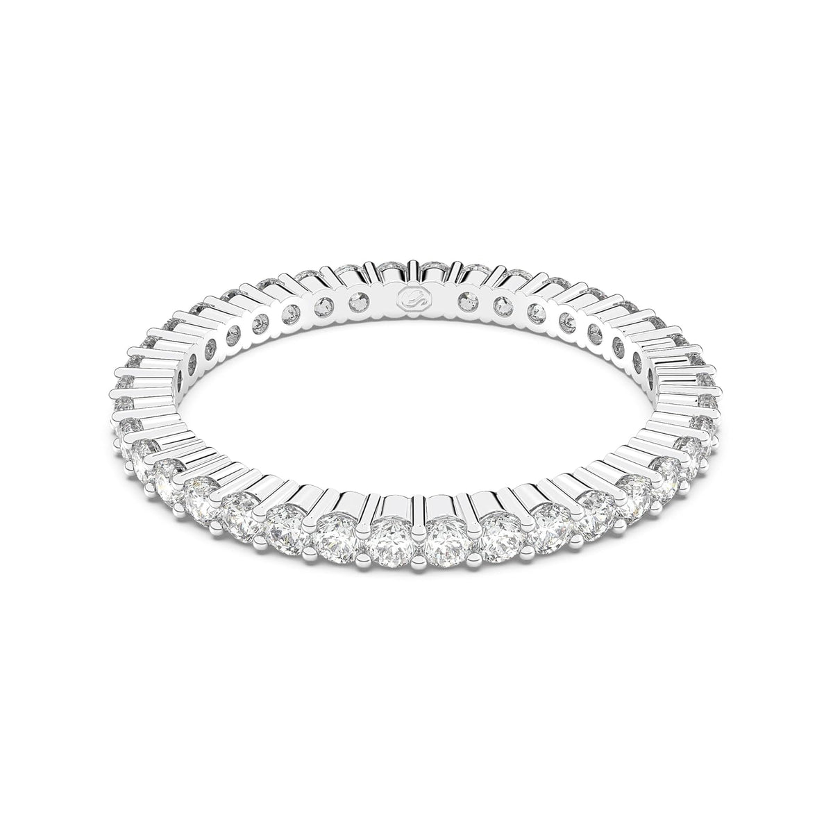 Swarovski Anillo Vittore, Talla redonda, Blanco, Tono plateado