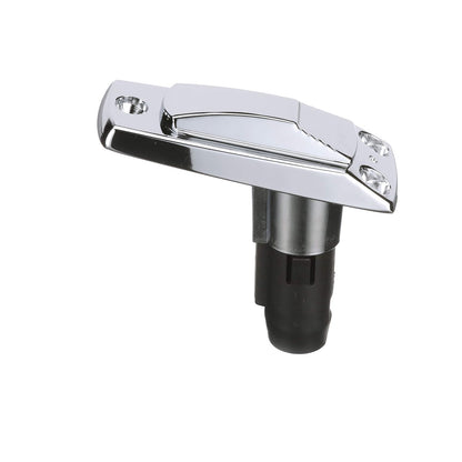 Attwood 911339-7 Base rectangular de 2 pines para poste de luz en ángulo de 12 grados, cubierta giratoria, acabado Zamak, 4 pulgadas x 1 5/8 pulgadas