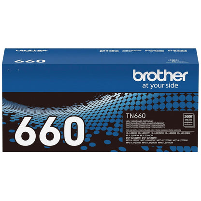 BROTHER - Cartucho de tóner original de alto rendimiento, TN660, tóner negro de repuesto, rendimiento de página de hasta 2600 páginas, cartucho de reabastecimiento Dash
