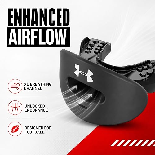 Under Armour Air - Protector de Labios para fútbol, protección de Boca Completa, Compatible con Tirantes, Ajuste instantáneo