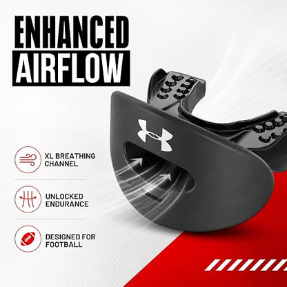 Under Armour Air - Protector de Labios para fútbol, protección de Boca Completa, Compatible con Tirantes, Ajuste instantáneo