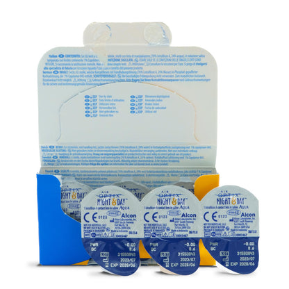 Air Optix Night & Day Aqua Lentes de contacto, 6 lentes, Dioptrías -0.75