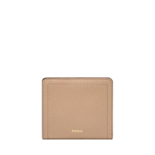 Cartera plegable Fossil Logan de piel en color blanco para mujer