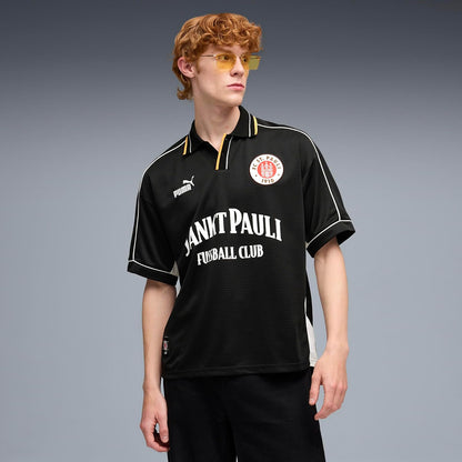 Puma FC St. Pauli Retro Jersey para Hombre, Puma Negro-Puma Blanco
