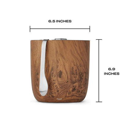 S'well Cubo de hielo + pinzas Jarra, 2 L, madera de teca