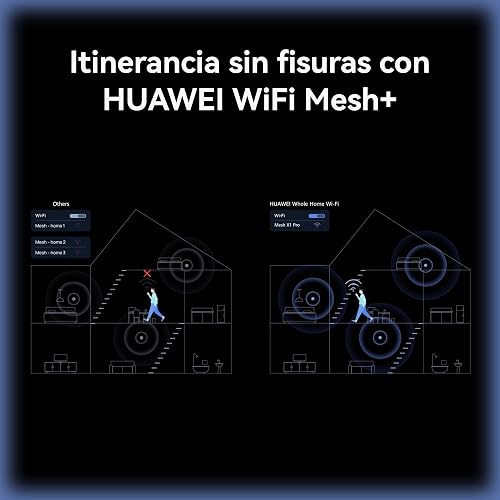 HUAWEI WiFi Mesh X1 Pro Router, Wi-Fi 7, Negro | Doble Banda a 3,6 Gbps, Antena de Malla Entre Pisos, Puertos 4 x 2,5 GE, Diseño Estético para el Hogar, Control Parental