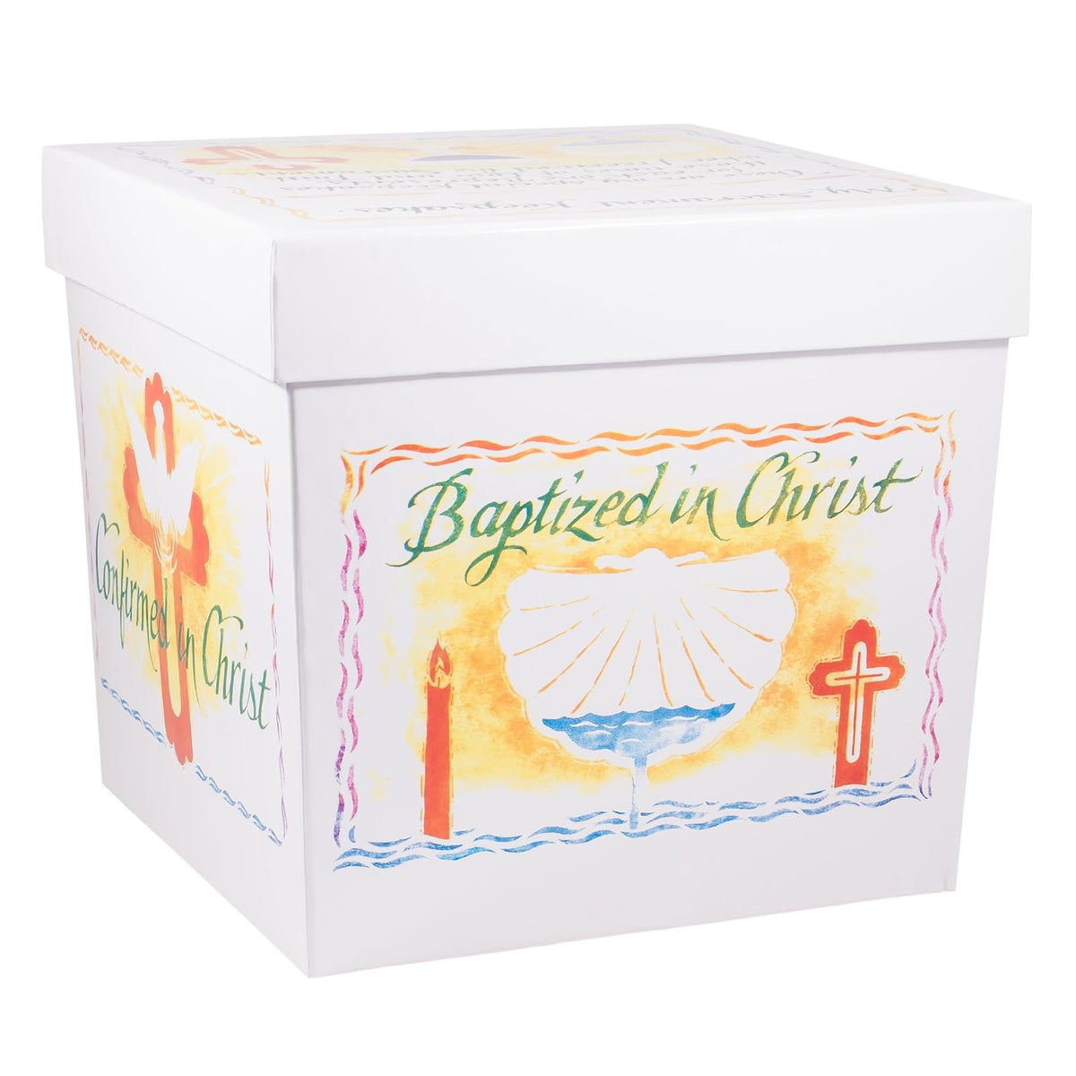 Abbey Gift Abbey & CA - Caja de recuerdo, diseño de sacramentos, 10 x 10 x 9, multicolor