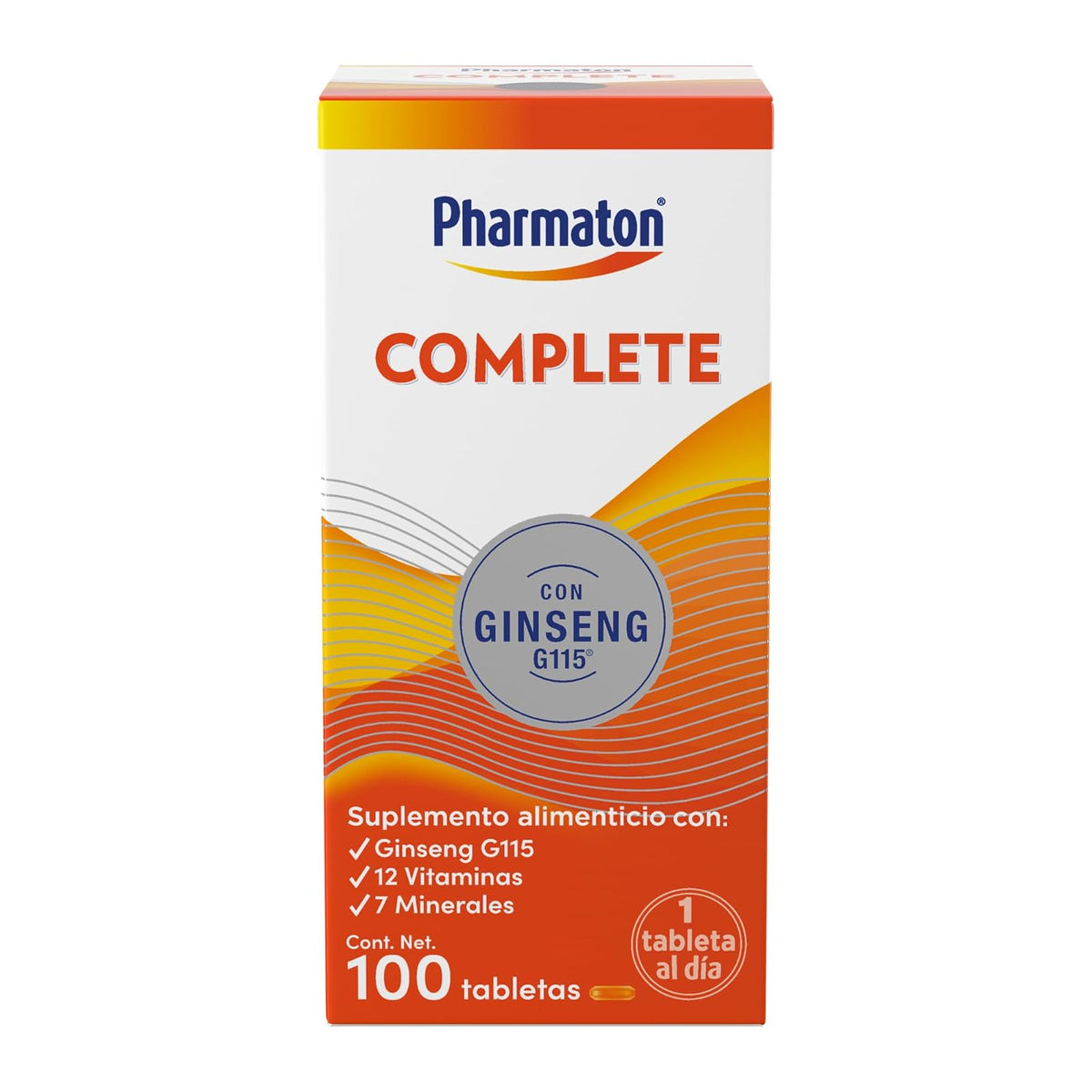 Pharmaton Complete suplemento alimenticio, Gingsen G115+ vitaminas, 100tabs