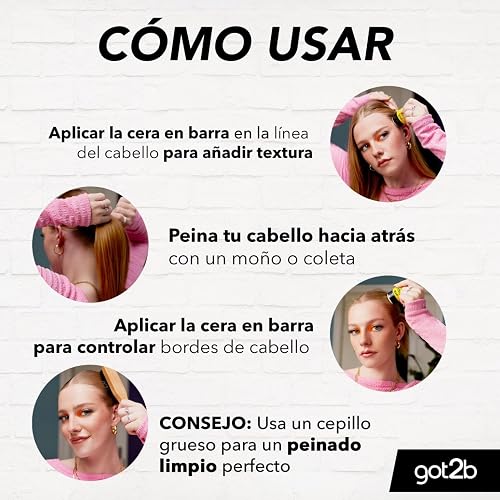 Got2B Cera para Cabello Glued Wax Stick 50g, Alta Fijación de Hasta 24 Horas.