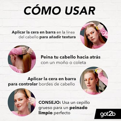 Got2B Cera para Cabello Glued Wax Stick 50g, Alta Fijación de Hasta 24 Horas.