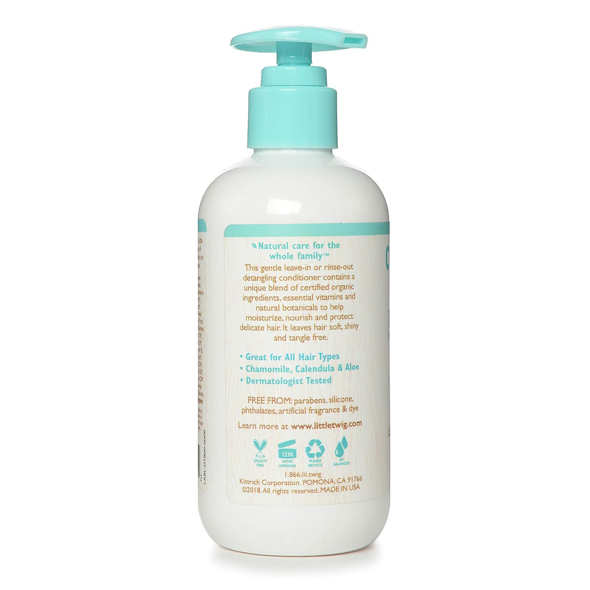 Little Twig All Natural, Hypoallergenic, Extra Mild Organic Baby Conditioning Detangler for Sensitive Skin, Unscented, 8.5 Fluid Oz
