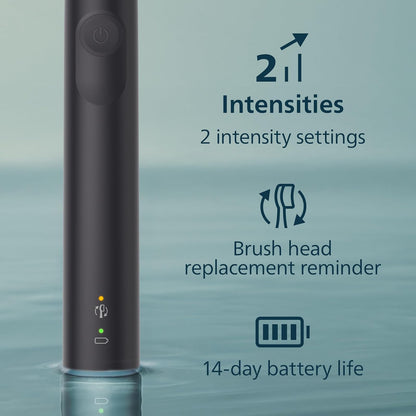 PHILIPS - Cepillo de dientes eléctrico Sonicare 4100, cepillo de dientes eléctrico recargable con sensor de presión, negro HX3681/24