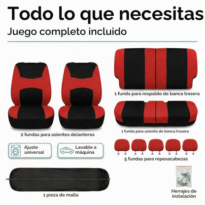 FH Group - Juego Completo de Fundas para Asientos de Automóvil con alfombras, Funda para Volante y Almohadillas para Orejas para cinturón de Seguridad, Ajuste Universal para Automóviles, Camiones y SUV, Color