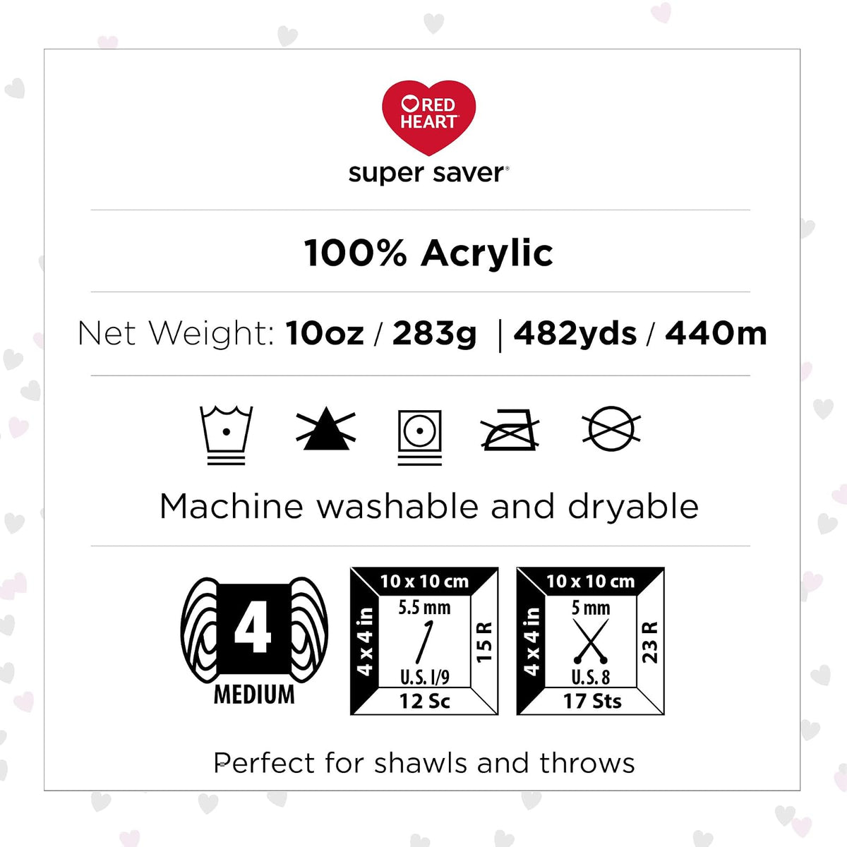 Red Heart Super Saver Jumbo - Hilo de menta degradada - Paquete de 2 unidades de 283 g/10 oz - Acrílico - 4 medianos (peorado) - 482 yardas - Tejer/Crochet