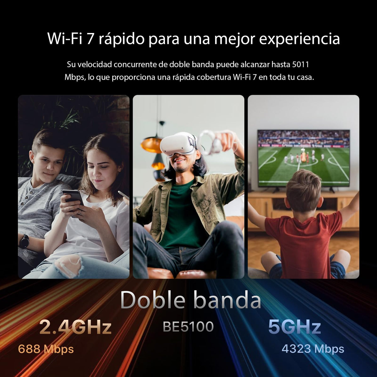 Tenda Router RE6L Pro WiFi 7 BE5100, Velocidad hasta 5011 Mbps, Dual-Band, 1 Puerto 2.5G + 3 Puertos 1G, 5 Antenas, NFC, Control Parental, VPN, Compatible con Proveedores de Internet
