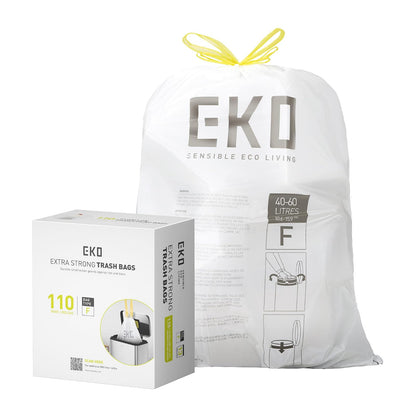 EKO Bolsas de Basura extrafuertes con cordón Tamaño F. 40-60 Litros. 110 unidades