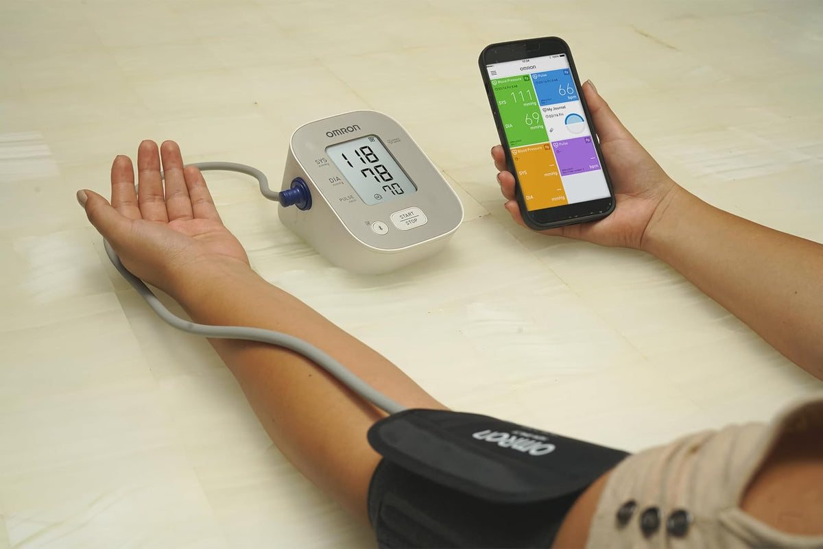 OMRON X2 Smart+ – Baumanómetro de Presión Arterial Automático para Brazo con Bluetooth, Detección de Latidos Irregulares y App OMRON connect