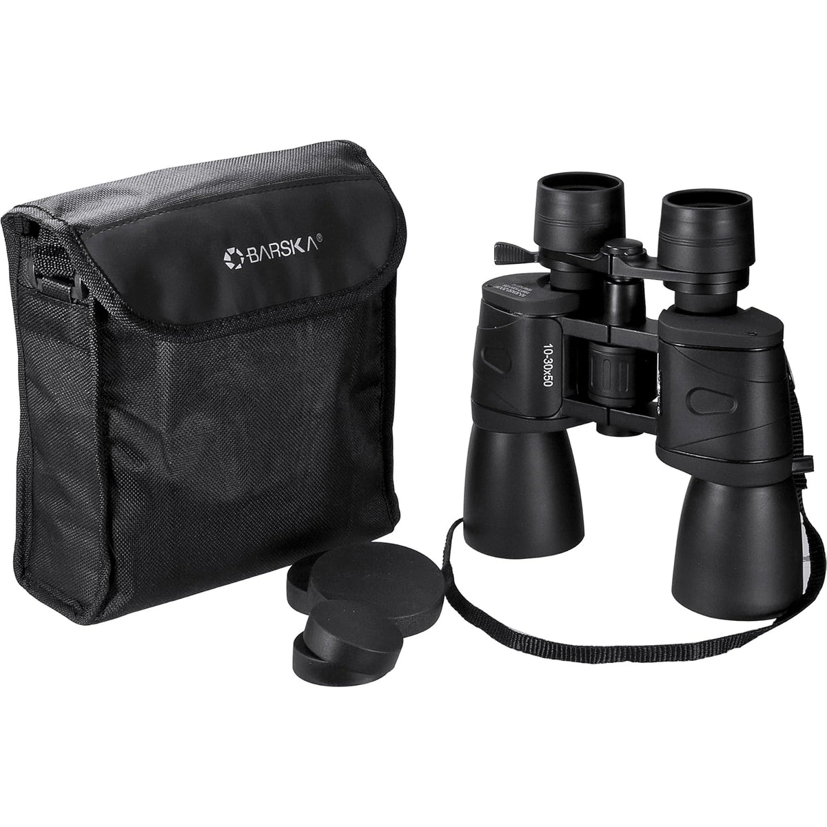 Barska AB10169 10-30x50 Gladiator Zoom Ruby Lens Porro BK-7 Prism , Black (Clam Pack)