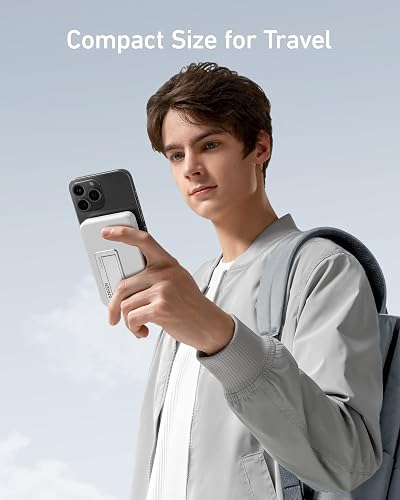 Anker Power Bank 10000mAh Inalámbrico Magnético 20W Rápida Plegable | Batería Externa Cargador Portátil, Para iPhone 17/16/15/14, Galaxy, iPad, Xiaomi