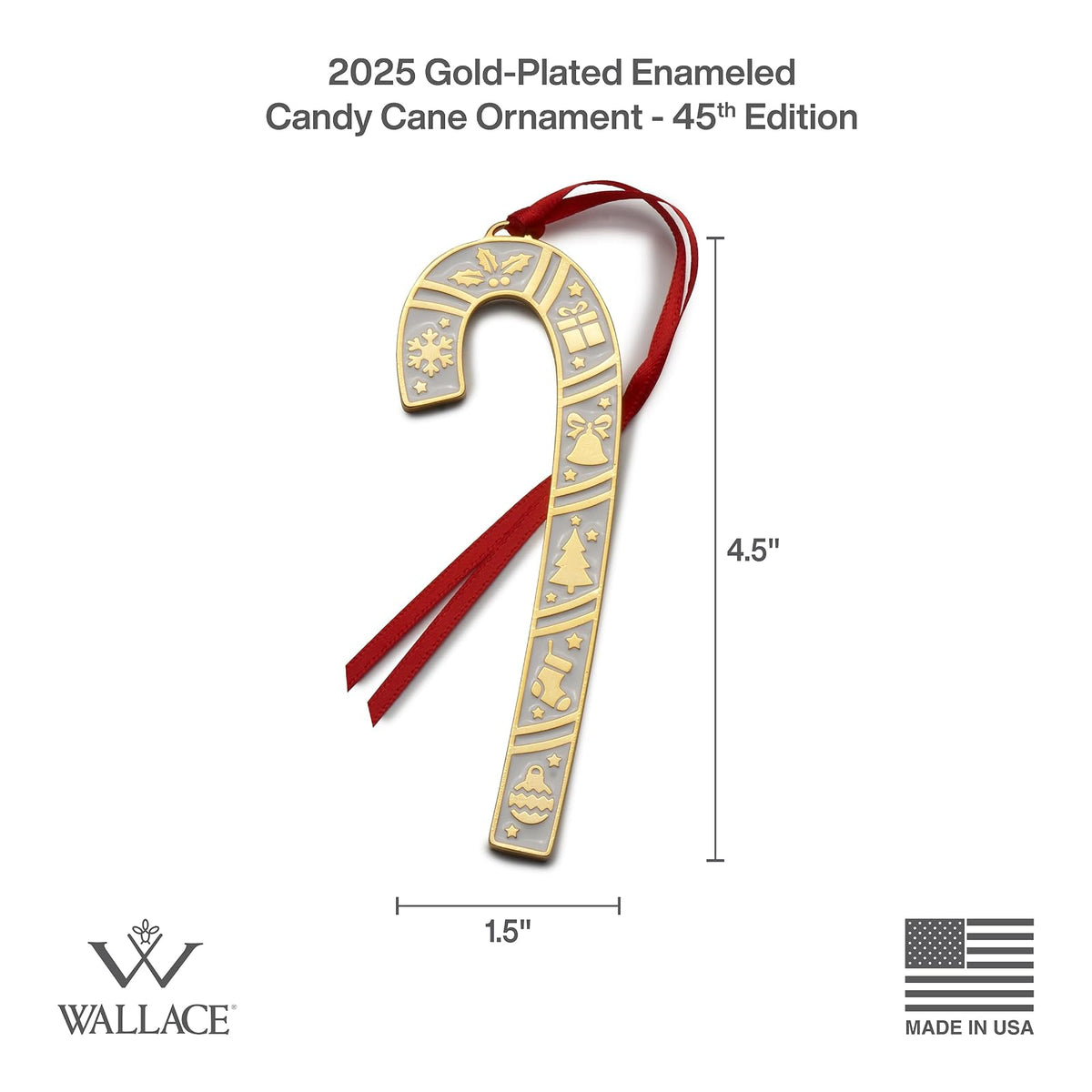 Wallace 2025 - Adorno de bastón de Caramelo, Chapado en Oro y esmaltado, 45ª edición
