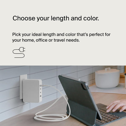 Belkin BoostCharge - Cable de alimentación USB-C a USB-C (2 M/6.5 pies) de carga rápida de 240 W de entrega de alimentación USB-IF para MacBook Pro, iPad, iPhone 16 Series, Galaxy S25 Series, Nintendo