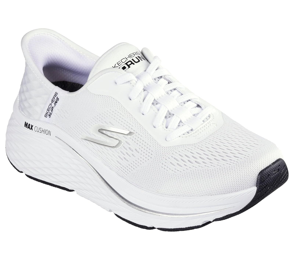 Skechers MAX Cushioning Elite 2.0 Vanish - Tenis sin Cordones para Mujer | Pantuflas manos libres, amortiguación máxima, espuma viscoelástica refrigerada por aire, entresuela Ultra Go