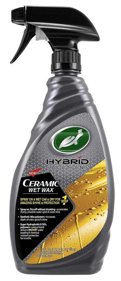 Turtle Wax 53410 Hybrid Solutions Cera húmeda de cerámica - 26 onzas líquidas + Meguiar's Oficial Air Re-Fresher Sistema Eliminador de Olores y Ambientador New Car G16402, 2 Ounce