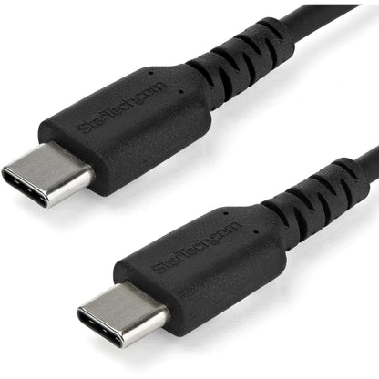 StarTech.com 2m USB C Charging Cable - Durable Fast Charge & Sync USB 3.1 Type C to USB C Laptop Charger Cord - TPE Jacket Aramid Fiber M/M 60W - Samsung S10 S20 iPad Pro MS Surface (RUSB2AC2MB)