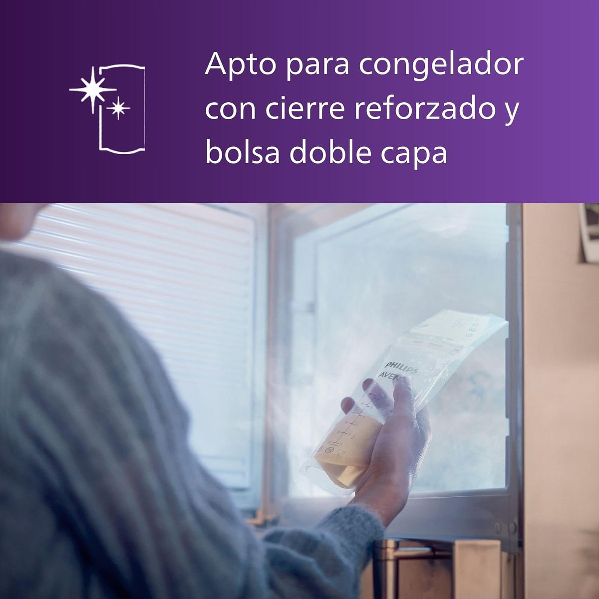 Philips Avent Bolsas Preesterilizadas para Leche Materna │Almacena, Congela y Conserva │180 ml•25 pzs│SCF603/25
