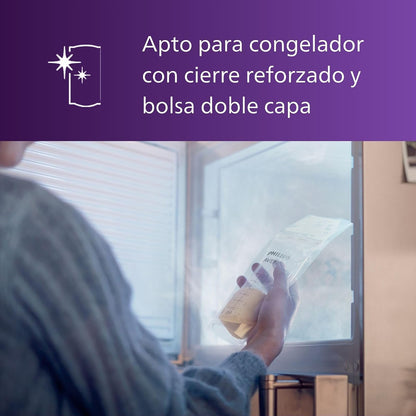 Philips Avent Bolsas Preesterilizadas para Leche Materna │Almacena, Congela y Conserva │180 ml•25 pzs│SCF603/25
