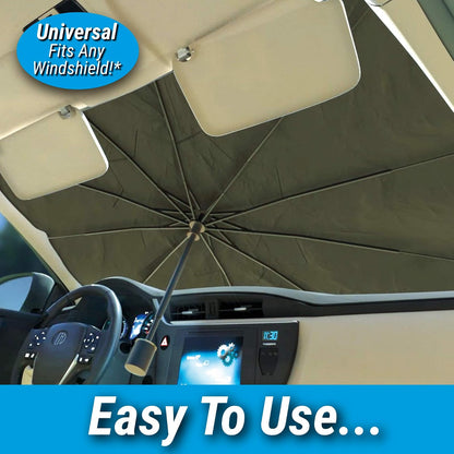 Ontel Brella Shield - Parasol para Parabrisas de Arctic Air, diseño Compacto Que se Abre como un Paraguas y se Adapta a Automóviles, Camiones y SUV, tamaño único (31 x 57), como se ve en la televisión