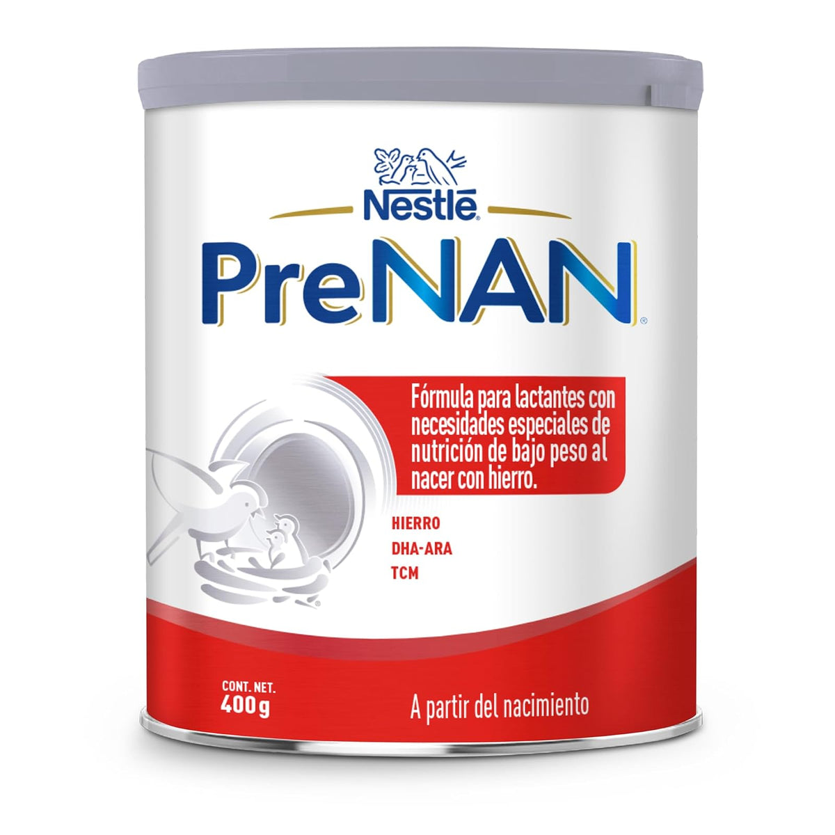 Pre NAN Fórmula Para Lactantes, Con Hierro, 0 a 12 Meses, Lata de 400 g