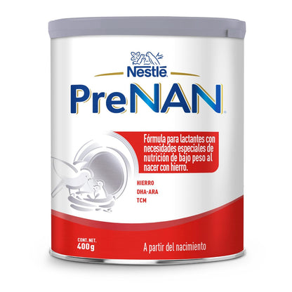 Pre NAN Fórmula Para Lactantes, Con Hierro, 0 a 12 Meses, Lata de 400 g