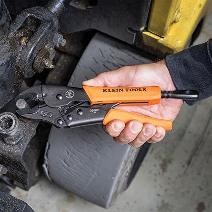Klein Tools 38660 - Juego de alicates de bloqueo curvados de 7 pulgadas y 10 pulgadas, asas de liberación rápida, alto par y poder de agarre, 2 piezas