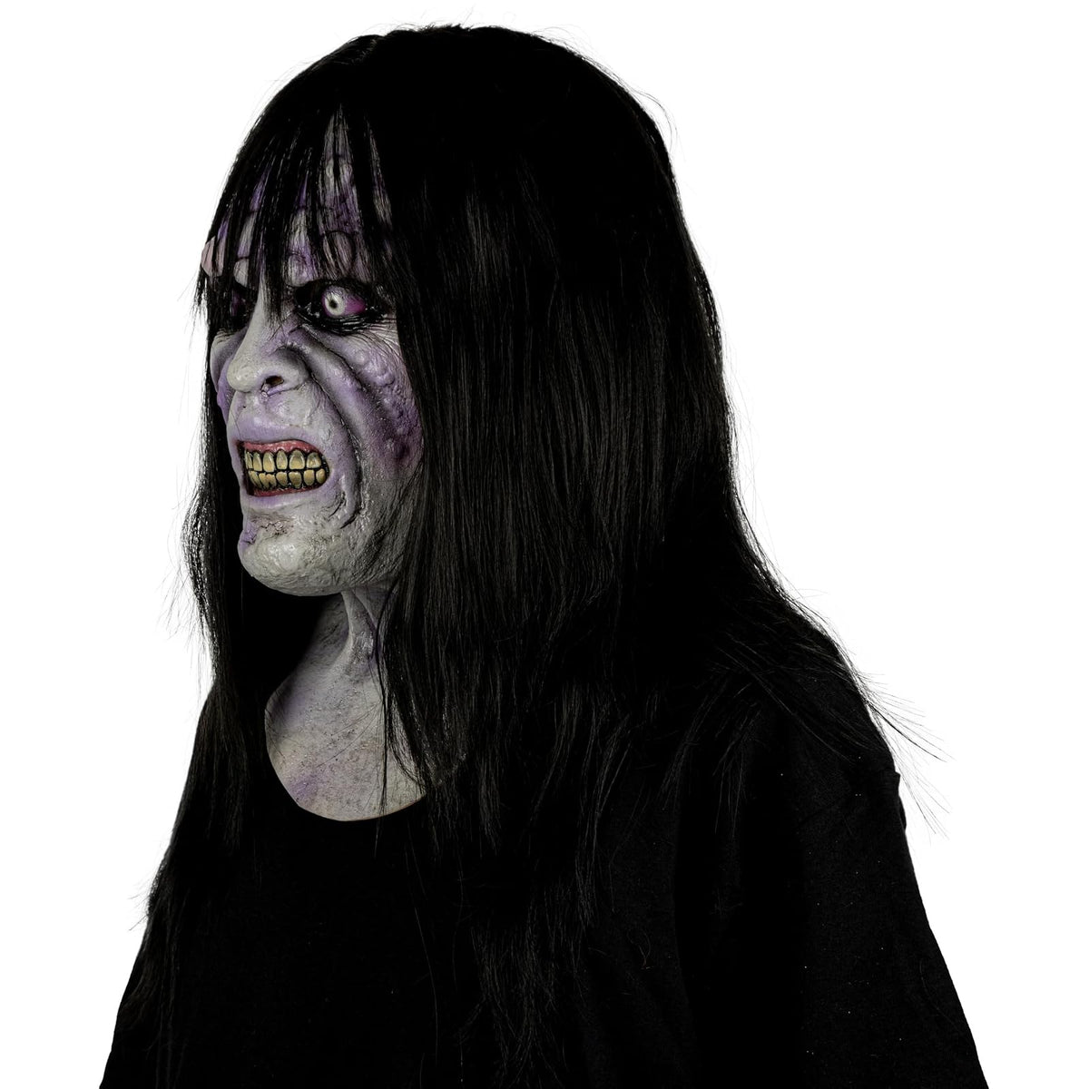 Máscara de Aida la Bruja Poseída, Miedo y Terror Ideales para Halloween y Fiestas de Disfraces talla S,Para Niños.