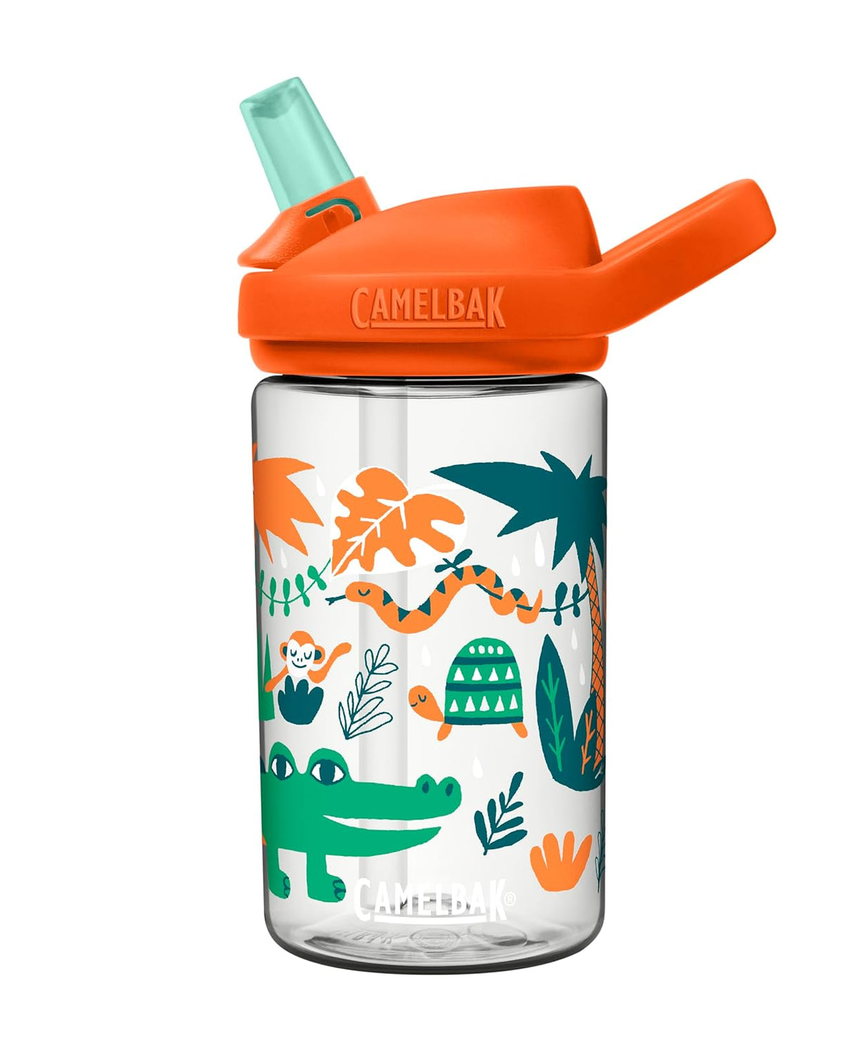 CamelBak Eddy+ Botella de Agua Infantil 414 ml con Popote, Sirenas Mágicas - Jungle Animals - Botella de agua