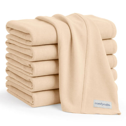 Comfy Cubs Pañitos para Eructar de Algodón para Bebé, 10 Piezas, Mora - Crema - Pack of 6