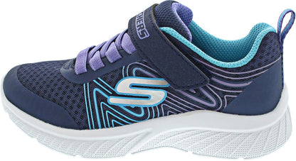 Skechers Microspec Plus Tenis con Cordón Elástico para Niña - Niños grandes (8 - 12 años) - 22.5 cm - Azul marino - Multicolor