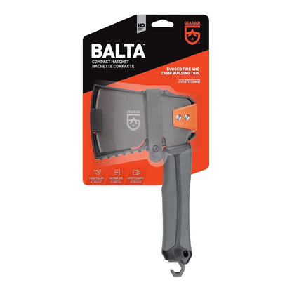 Gear Aid Balta - Hatchet: una Herramienta versátil para Incendios y campamentos con Cubierta de Seguridad, Martillo, Cortador de leña y Extractor de estaca para Tienda