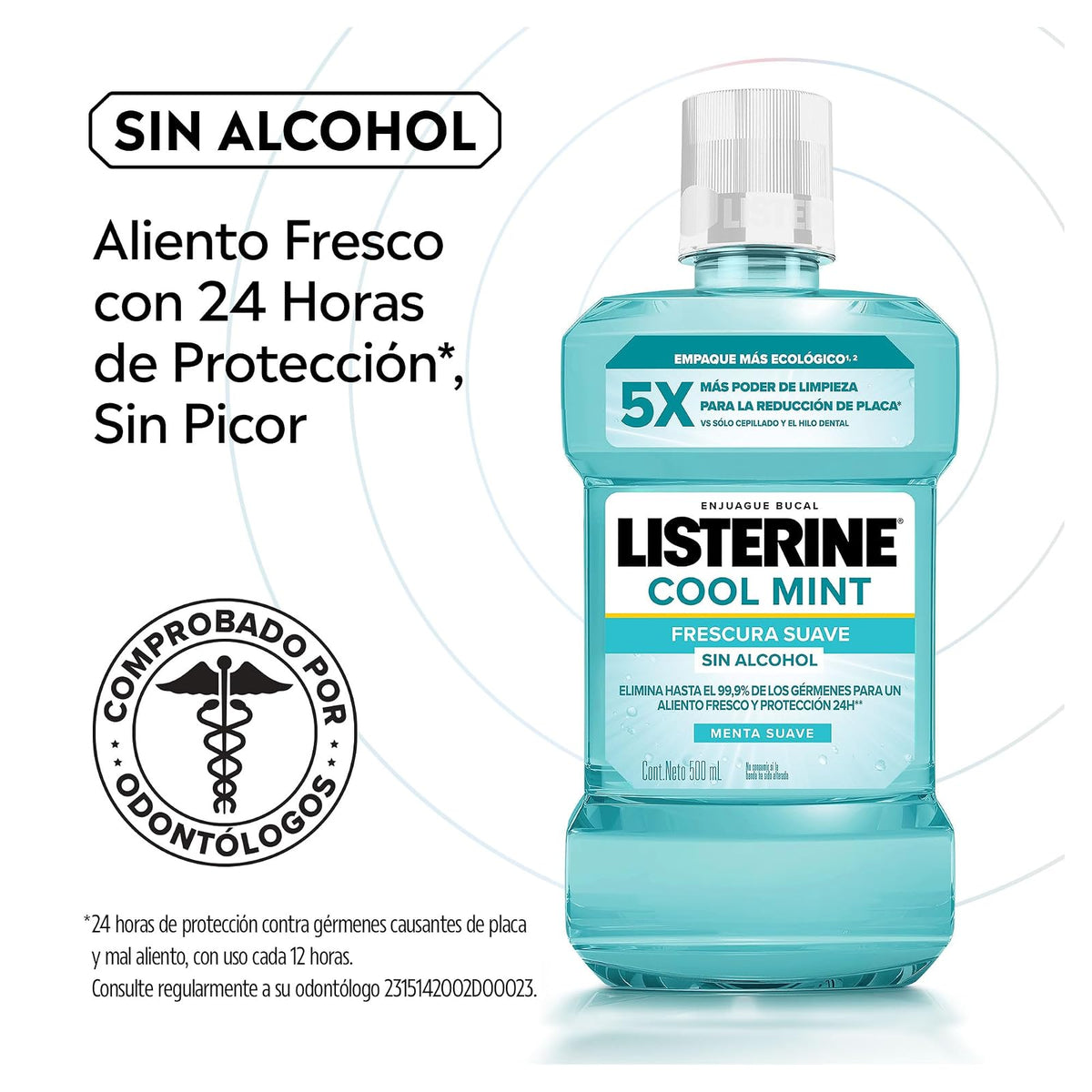 Listerine Enjuague Bucal Listerine Cool Mint Zero Alcohol 1 L